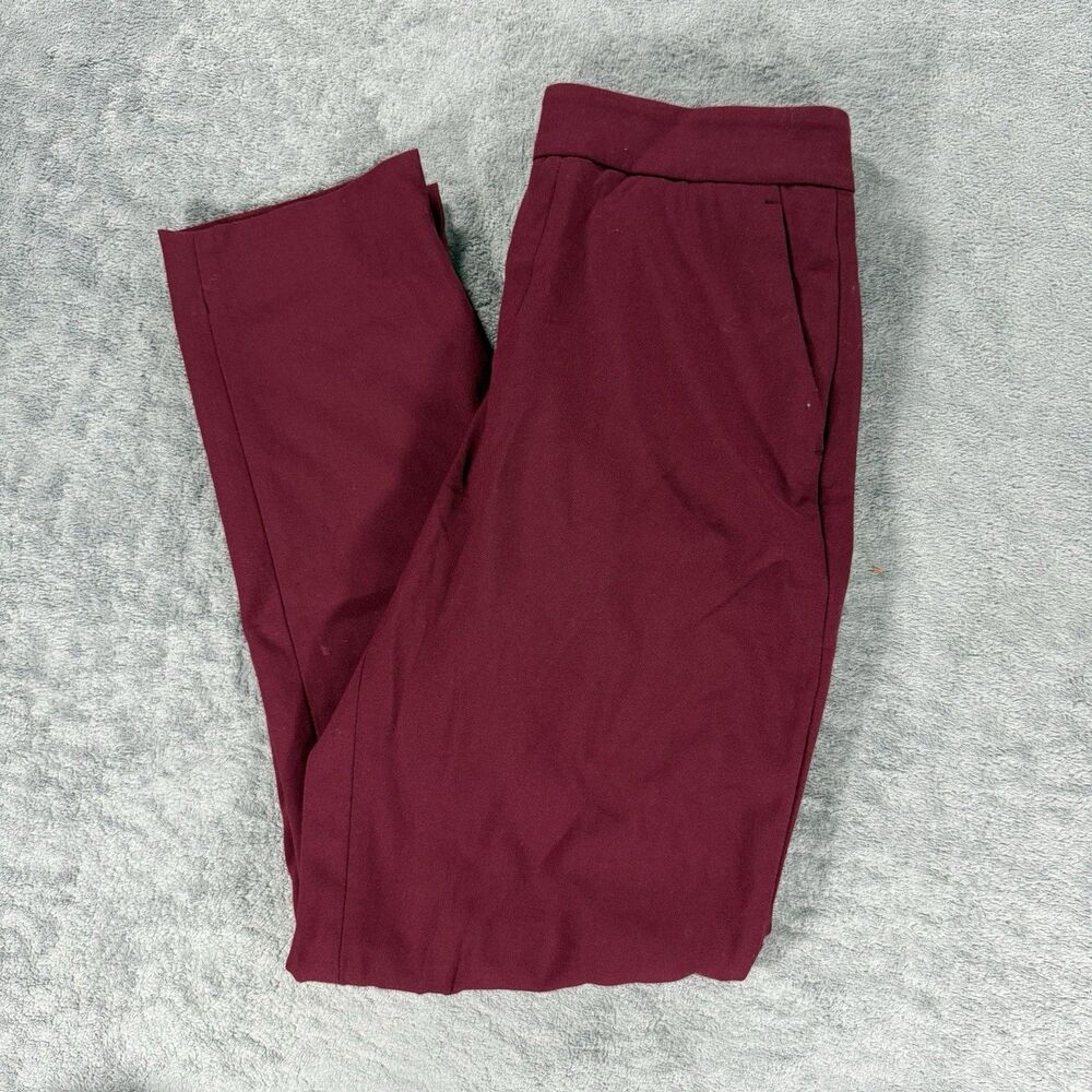 Banana Republic Dress Pants‎ Womens 0 Maroon Hayden Slim Tapered High Rise Ankle